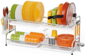 F-color Dish Drying Rack, F-color Large 2 Tier Dish Rack