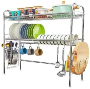 HEOMU Over The Sink Dish Drying Rack,2-Tier